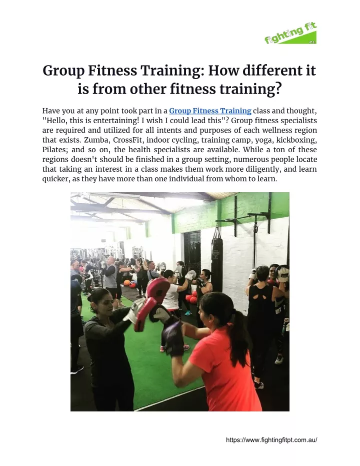 group fitness training how different it is from
