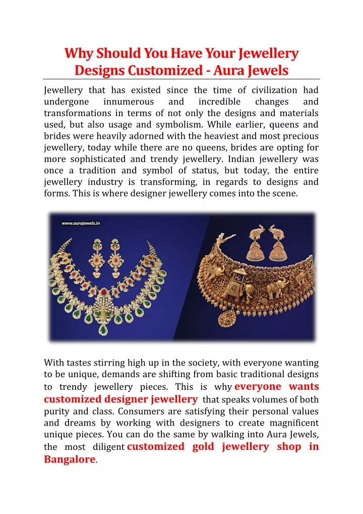 why should you have your jewellery designs