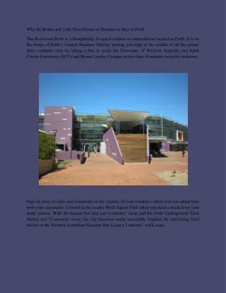 why the boulevard is the first choice of students