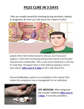 piles cure in 3 days