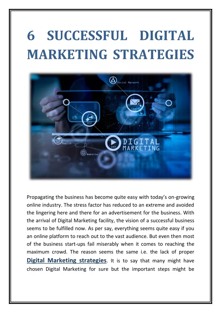 6 successful digital marketing strategies