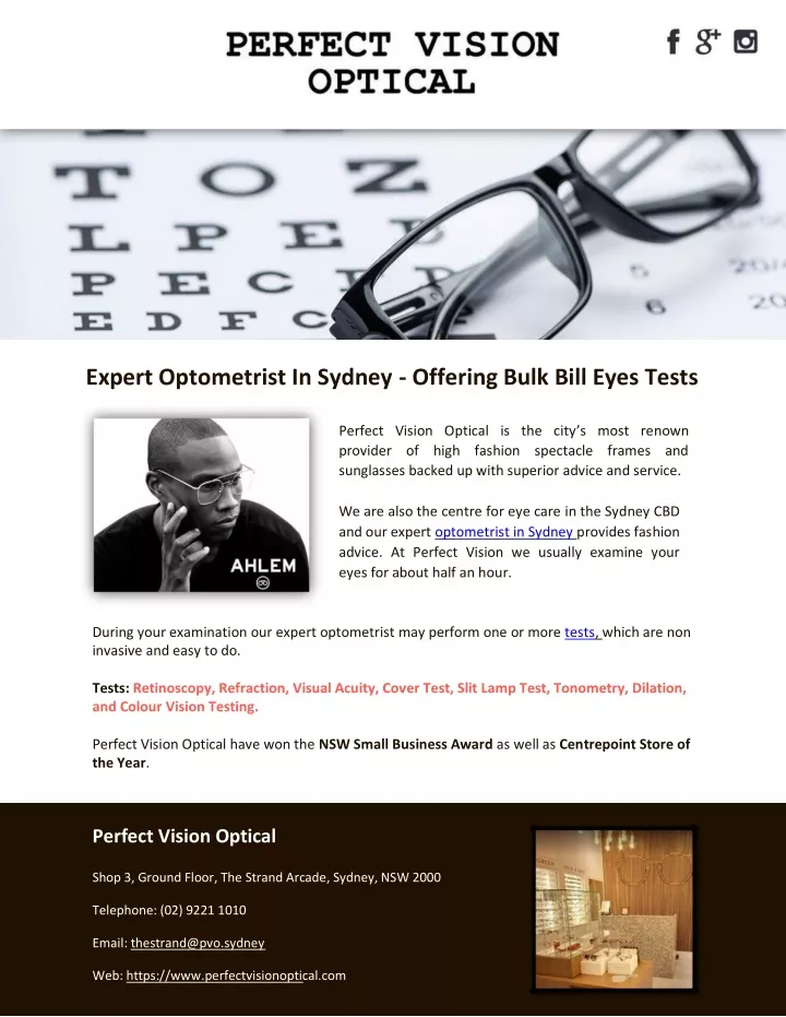 expert optometrist in sydney offering bulk bill