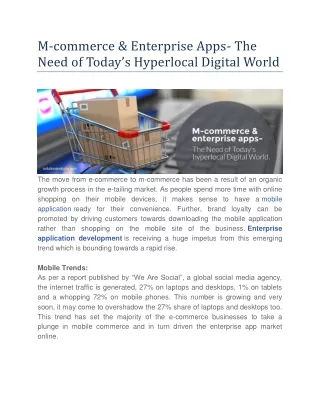 m commerce enterprise apps the need of today