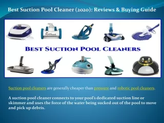 Best Suction Pool Cleaner (2020)