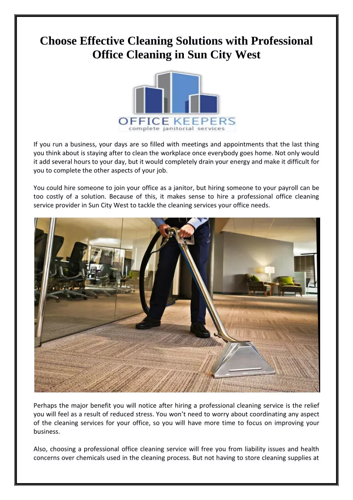 choose effective cleaning solutions with