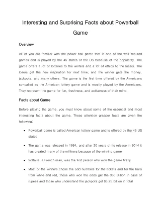 interesting and surprising facts about powerball
