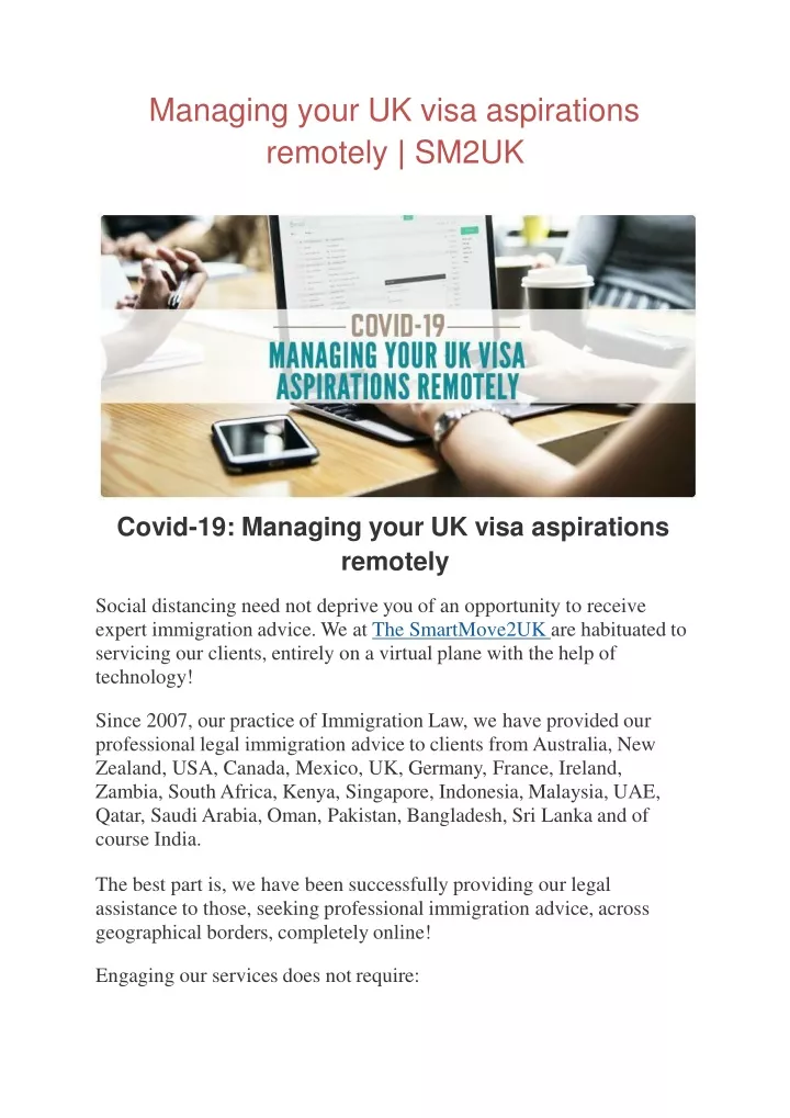 managing your uk visa aspirations remotely sm2uk