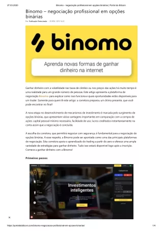 Binomo - como usar, funciona, investimentos, depositar na platforma Binomo