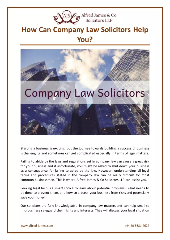 how can company law solicitors help you
