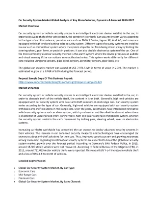 car security system market global analysis