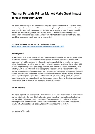 thermal portable printer market make great impact