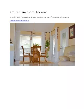 amsterdam rooms for rent