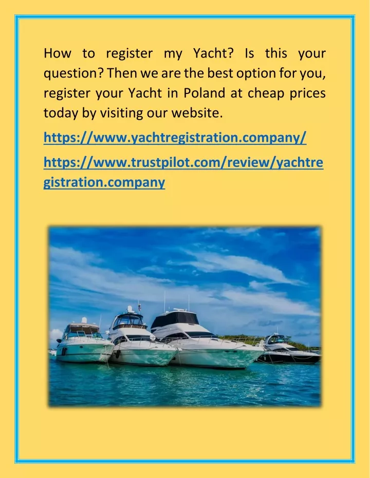 how to register my yacht is this your question