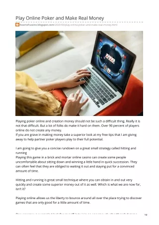 play online poker and make real money