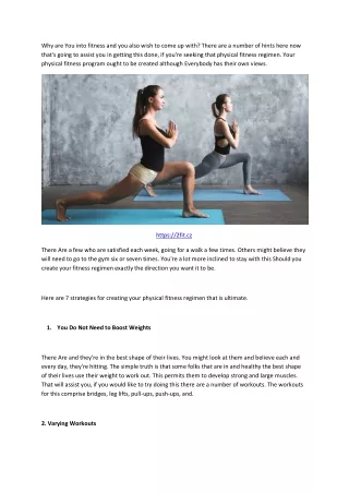 why are you into fitness and you also wish