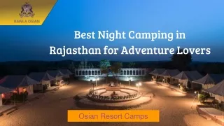 Best Night Camping in Rajasthan for Adventure Lovers