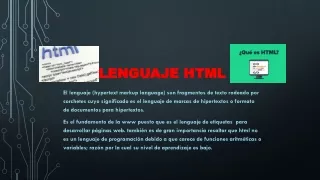 El lenguaje HTML y sus usos