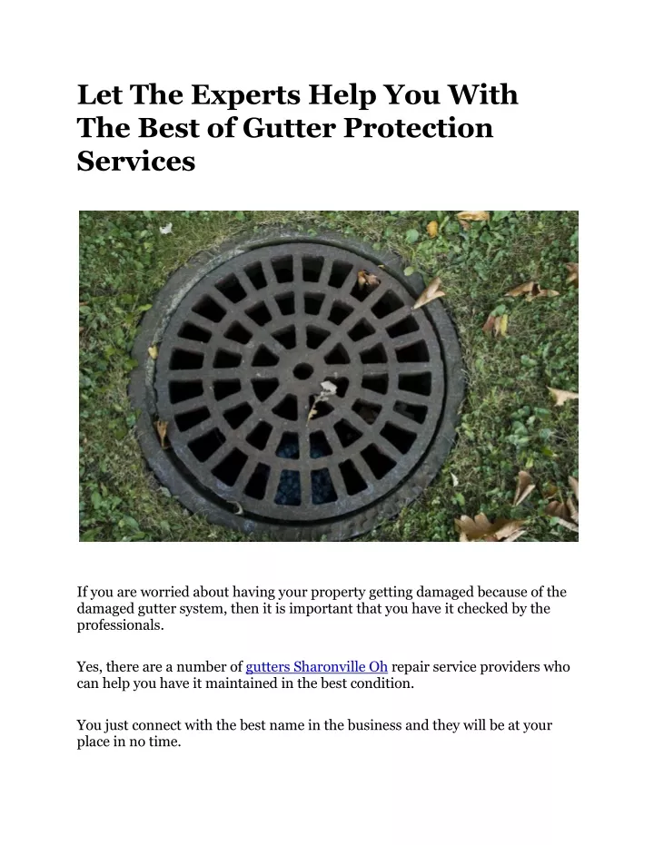 let the experts help you with the best of gutter