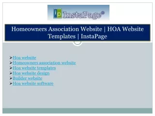 homeowners association website hoa website