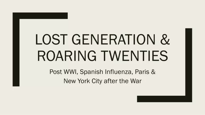 lost generation roaring twenties