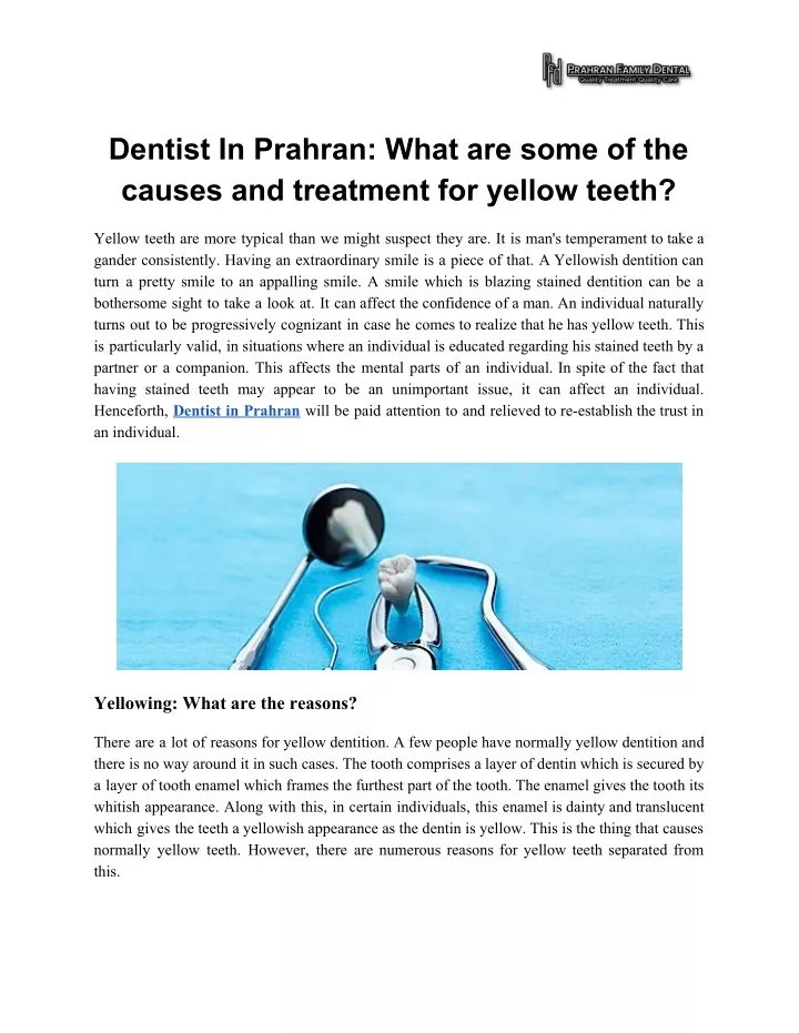 dentist in prahran what are some of the causes