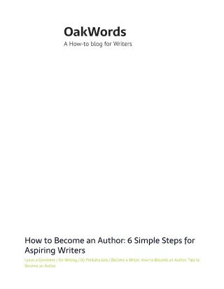 how to become an author