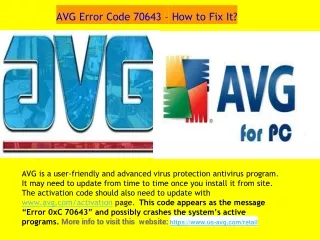 avg error code 70643 how to fix it