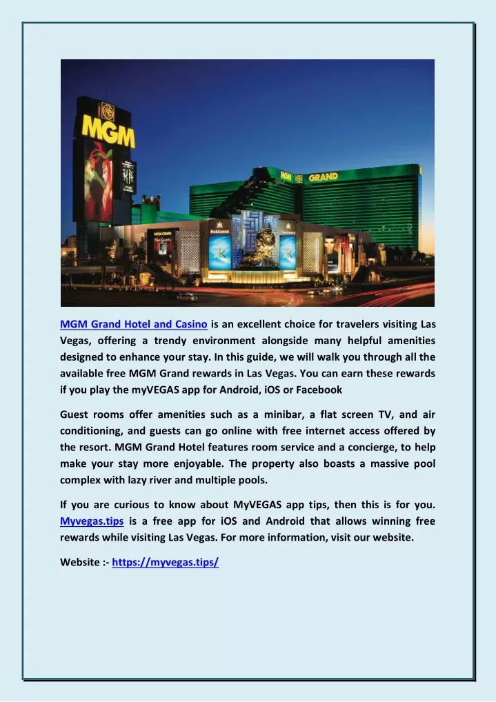 mgm grand hotel and casino is an excellent choice