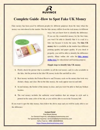 Complete Guide -How To Spot Fake UK Money