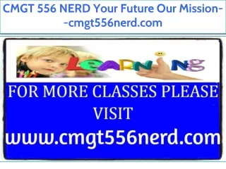 CMGT 556 NERD Your Future Our Mission--cmgt556nerd.com