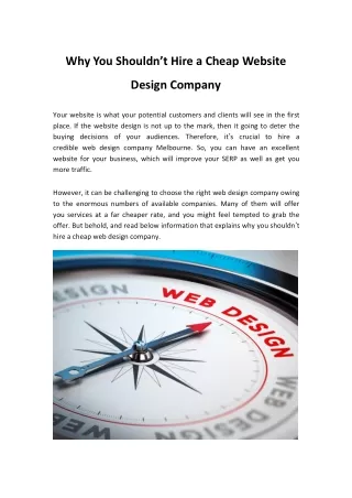 Why You Shouldn’t Hire a Cheap Website Design Company