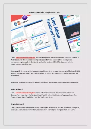 bootstrap admin templates lion