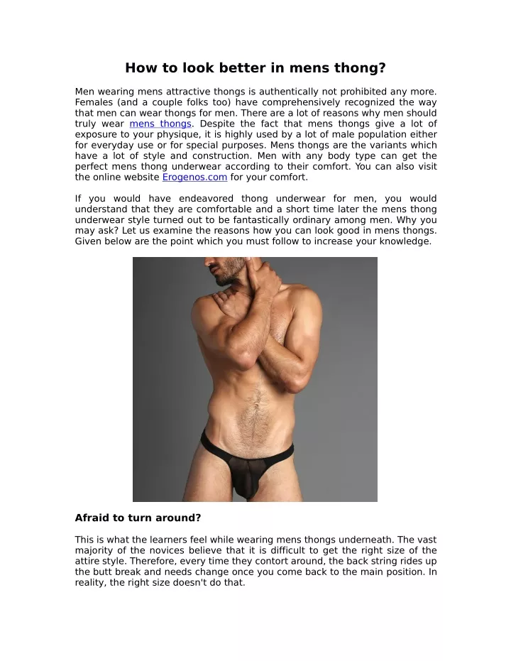 how to look better in mens thong