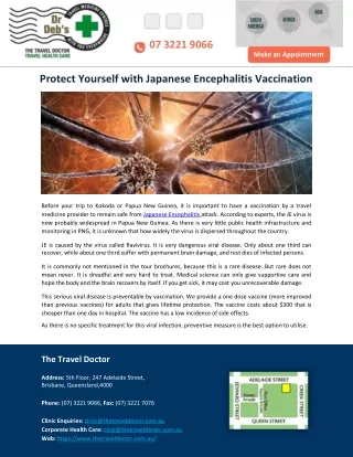 Protect Yourself with Japanese Encephalitis Vaccination