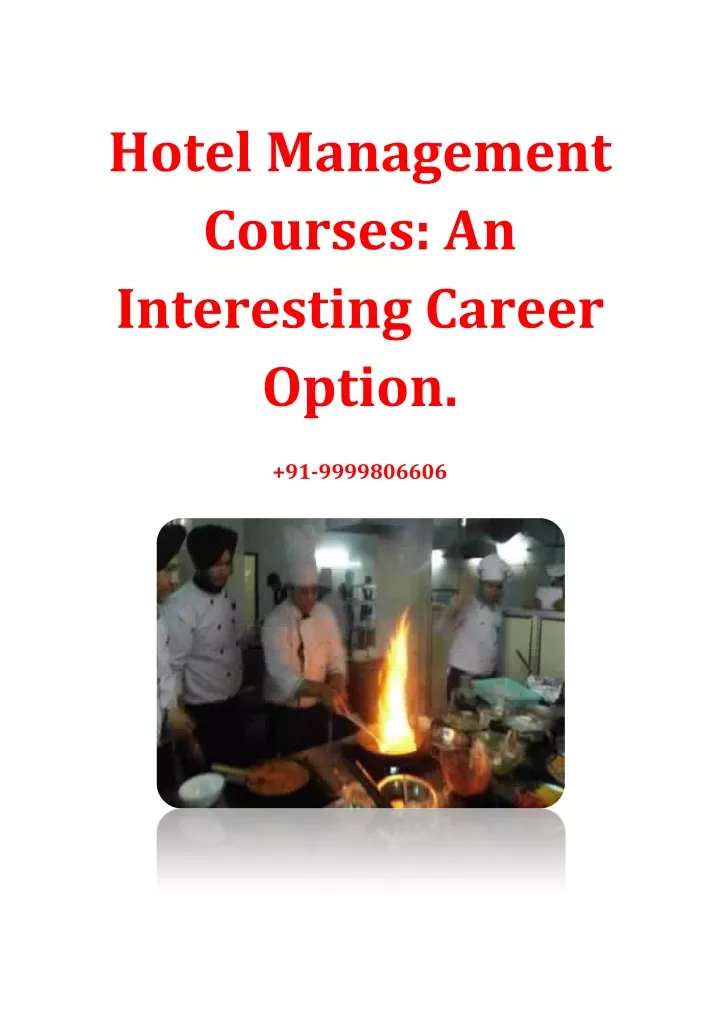hotel management courses an interesting career