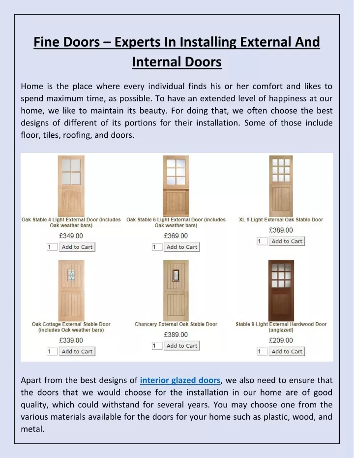 fine doors experts in installing external