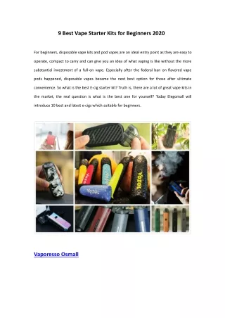 9 best vape starter kits for beginners 2020