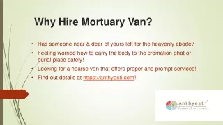 Why Hire Mortuary Van?