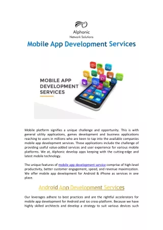 mobile platform signifies a unique challenge
