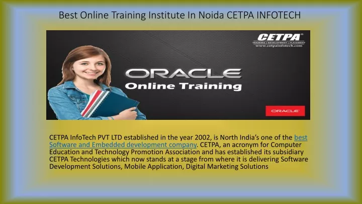 best online training institute in noida cetpa infotech
