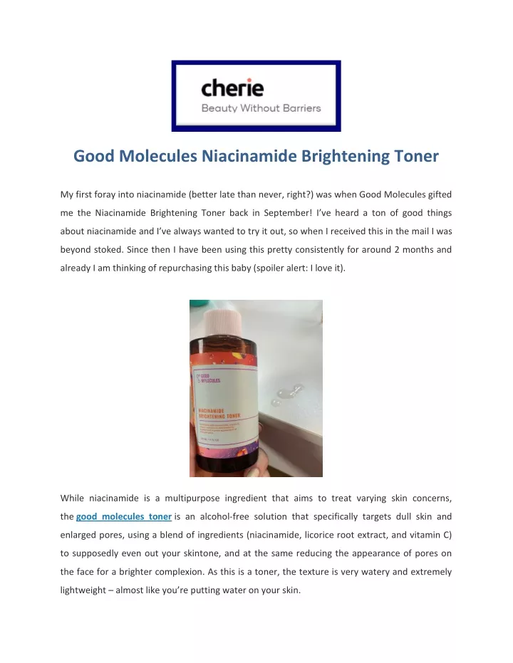 good molecules niacinamide brightening toner