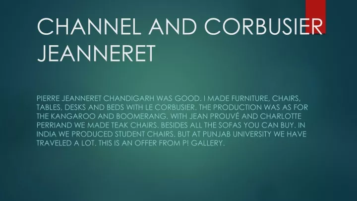 channel and corbusier jeanneret