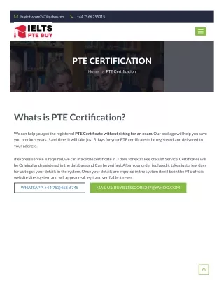 Buy Original PTE Certificates without Exam Online - Ieltsptebuy