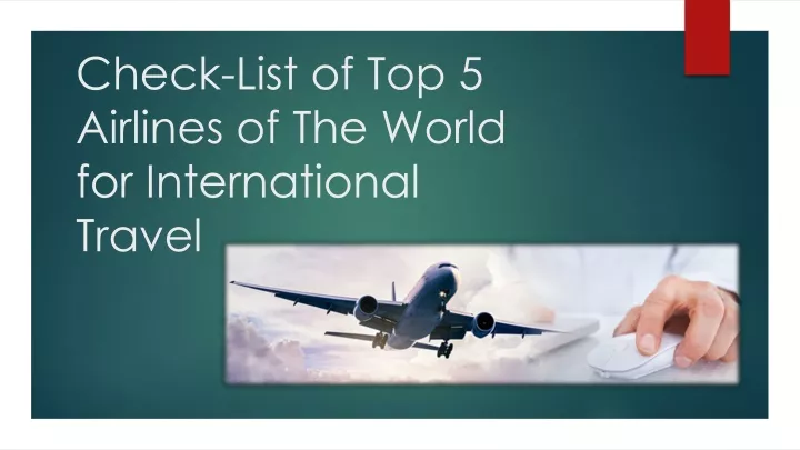 check list of top 5 airlines of the world for international travel