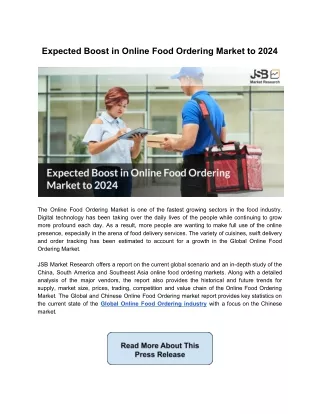 Expected Boost in Online Food Ordering Market to 2024