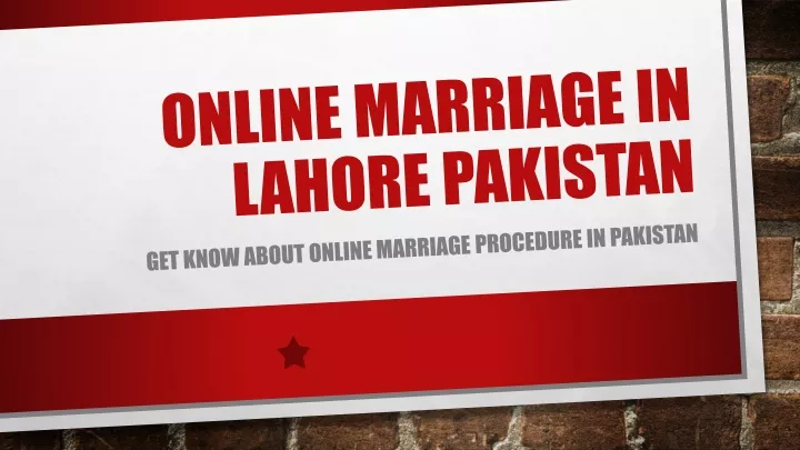 online marriage in lahore pakistan