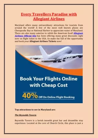 every travellers paradise with allegiant airlines