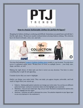 how to choose fashionable clothes for perfect