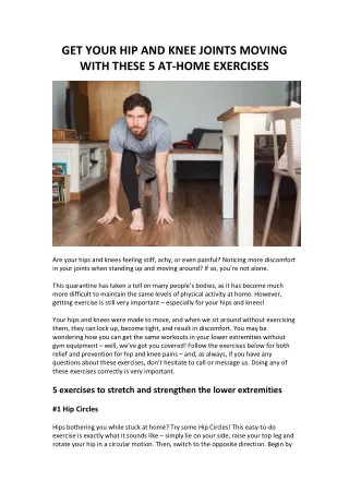 get your hip and knee joints moving with these