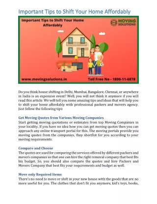 important tips to shift your home important tips